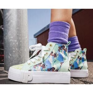 Adorable Disney Princess Tiana Platform High-Top Sneakers Toddler Size 9